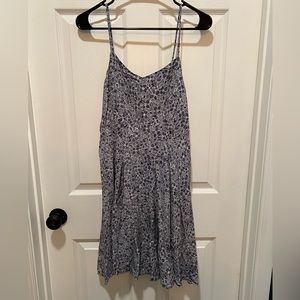 Blue dress with white flower print